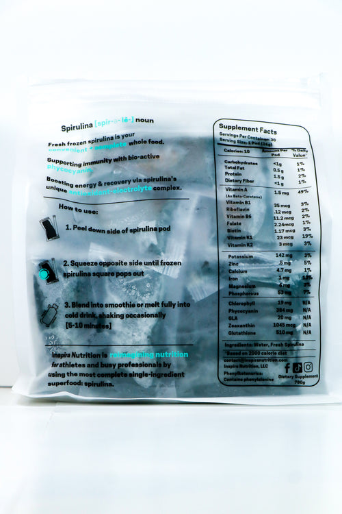 Inspira Spirulina | Raw, flash-frozen spirulina